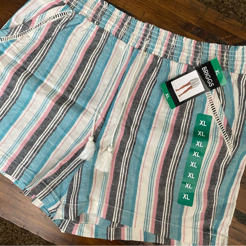 Briggs Pink, Blue, and White Striped Shorts XL